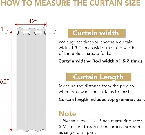 Miniatura 303 de H.Versailtex - Cortinas opacas con aislamiento térmico para oscurecer la habitación, cortinas extralargas, paneles con ojales