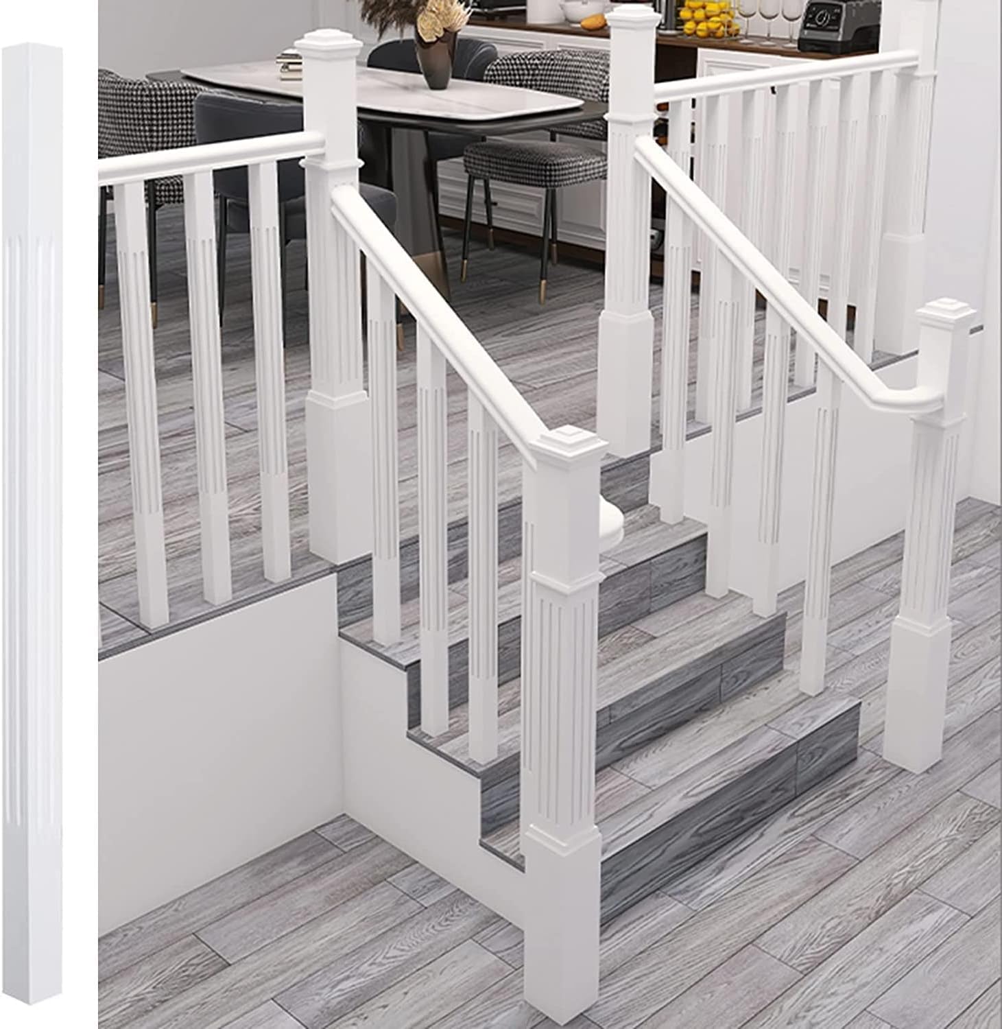 Stair Handrails Stair Spindle Wood Railing Spindles for Porch, Wooden