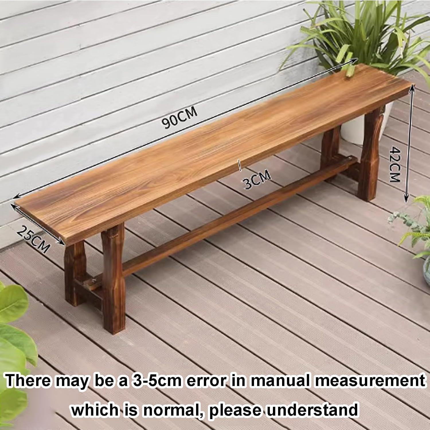 Park Benches, Garden Bench, Porch Bench Seating, Outdoor Seating Furniture Lounge, Patio Bench Weatherproof for Sunroom, Front Porch, Deck(90cm,3cm)