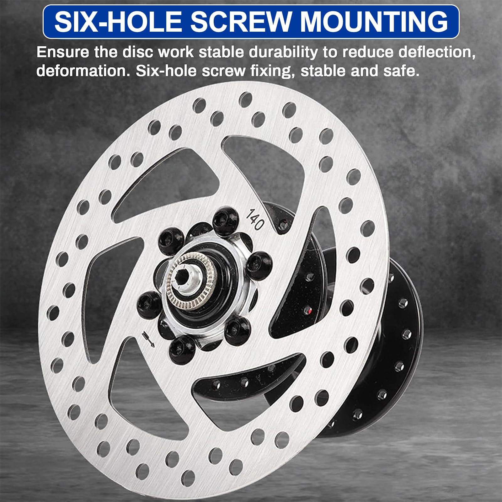 140mm Tarcza Rowerowa Tarcza Hamulcowa Wirnik, Tarcza Hamulcowa Ze Stali Nierdzewnej z 6 Śrubami, dla Segway Ninebot F20 F25 F30 F40, KUGOO M4 / M4 Pro