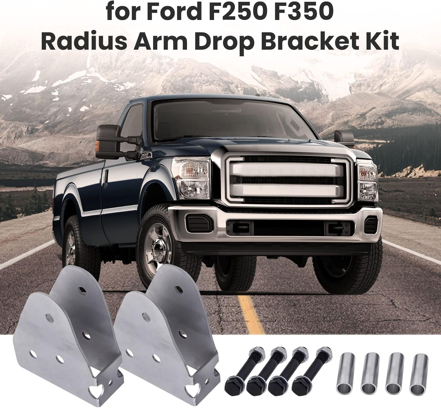 Radius Arm Drop Brackets for Ford F250 F350 Super Duty 4WD 2005-2016 with 2-5" Lift