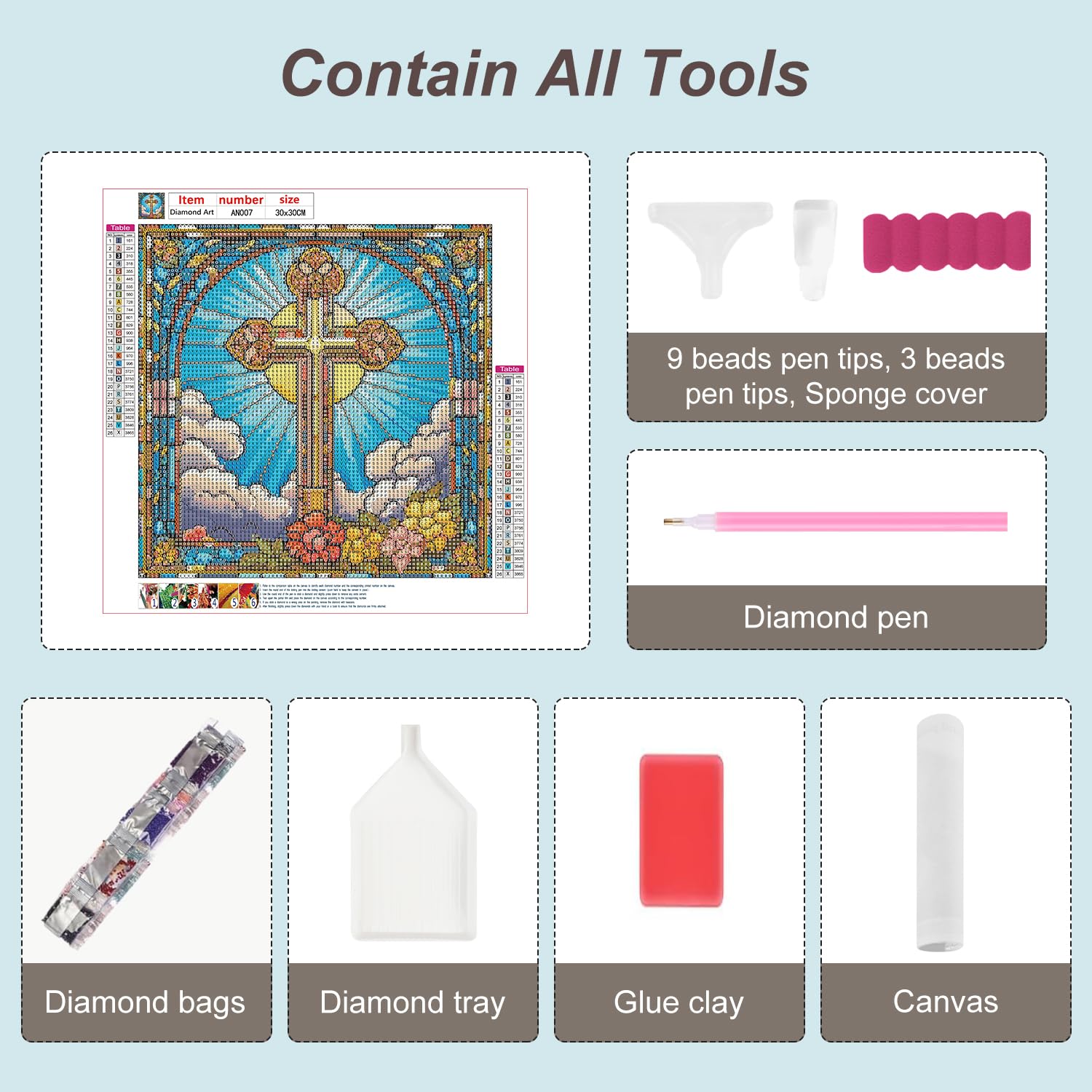 Anuver Diamond Painting Kit AN020 – Full Craft Set For Adults, DIY 5D Rhinestone Art, Home Decor & Stress Relief
