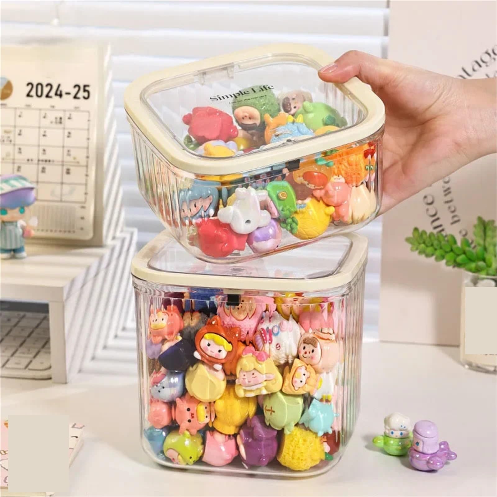 Haargummi Organizer Mehrzweck-Aufbewahrungsbox for Haarschmuck auf dem Schreibtisch for Clips, Seile, Gummibänder und Schmuck(With lid s)