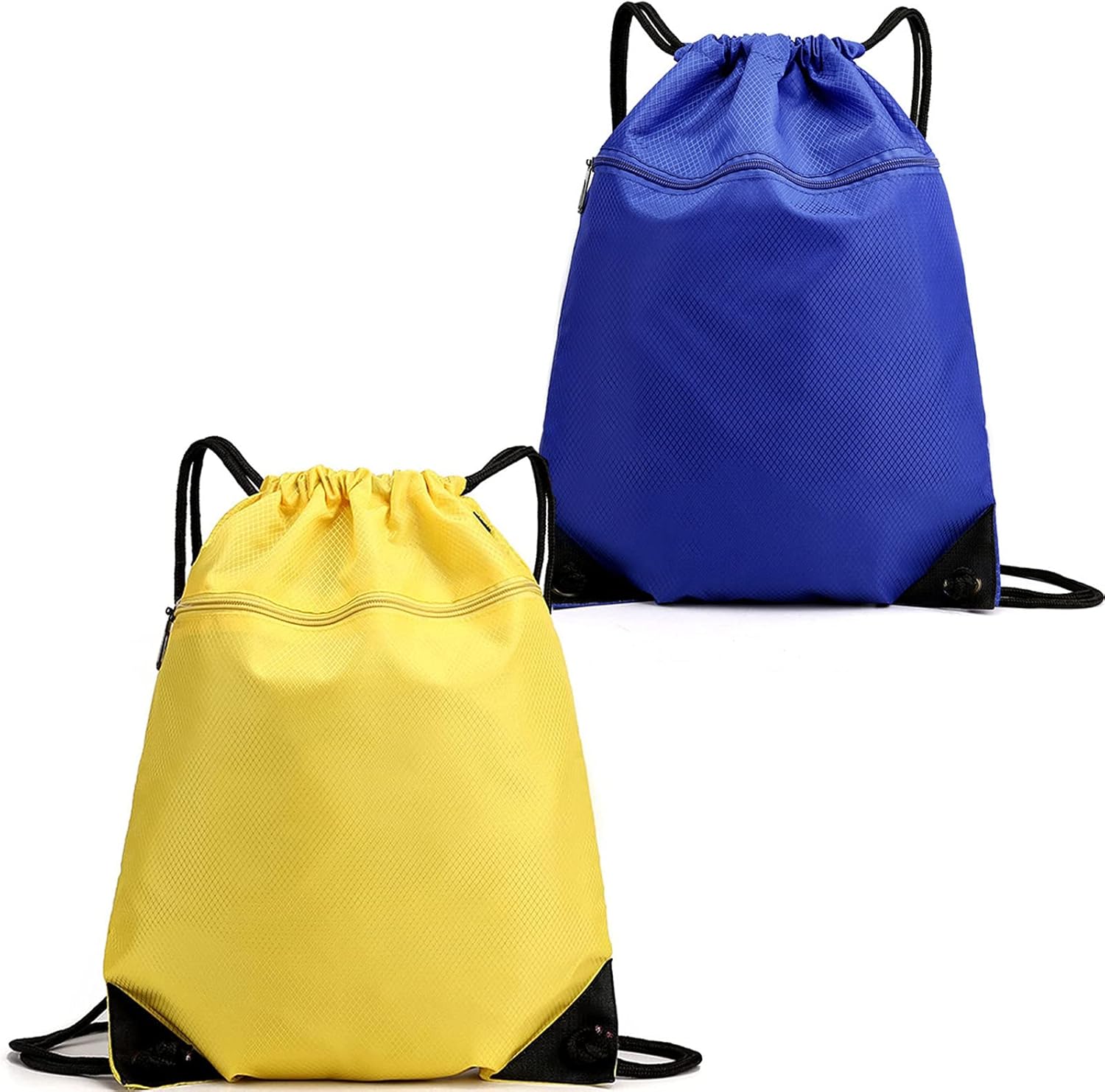 2pack Drawstring Backpack Waterproof Sports Drawstring Bags with Zip