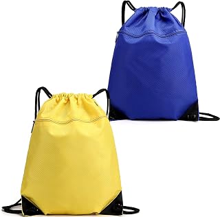 2pack Drawstring Backpack Waterproof Sports Drawstring Bags with Zip Pocket Gym Sackpack Drawstring Backpack for Women Men