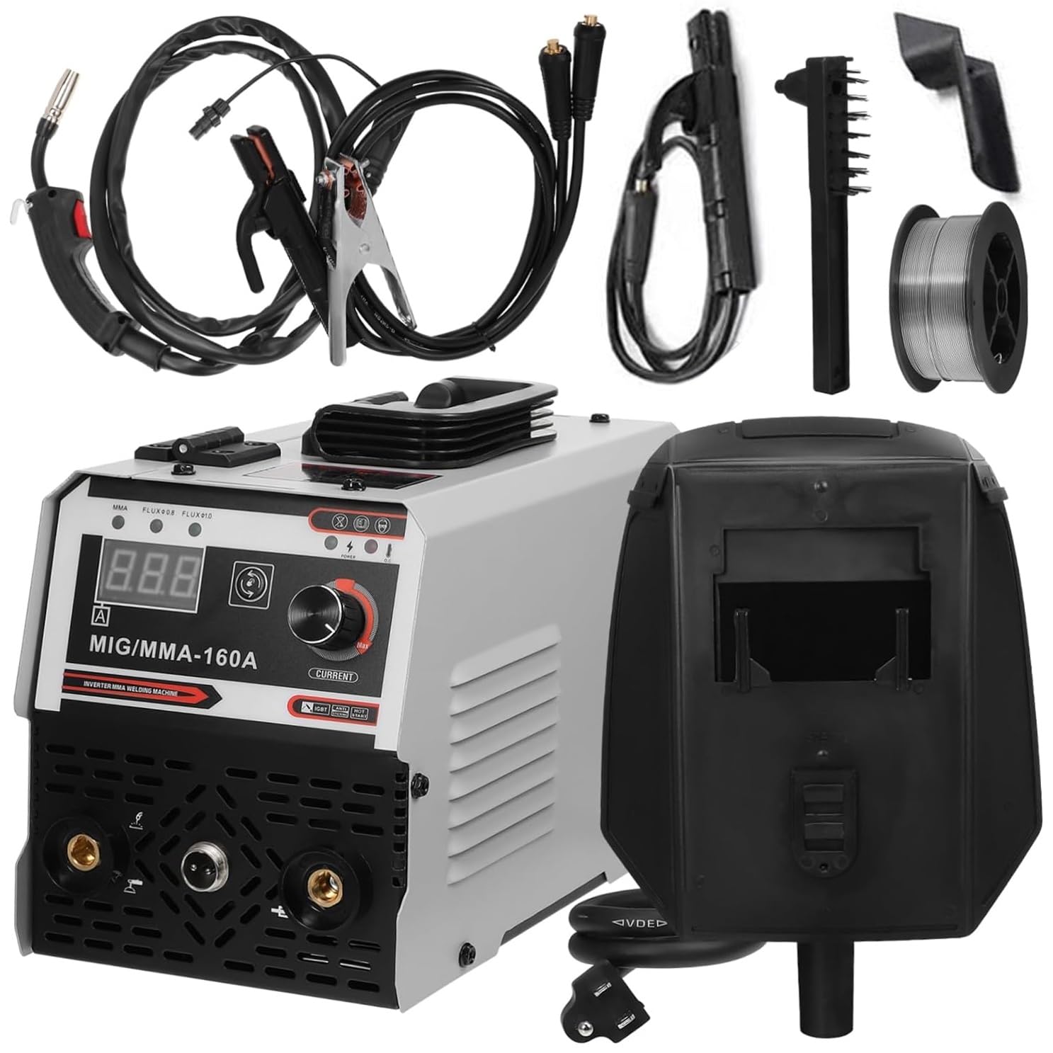 Poste à souder MIG Inverter 3 en 1 portable avec affichage numérique pour acier