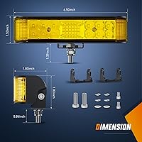 Vista 2 de Nilight Disparador lateral LED amarillo 2 unidades 6.5 pulgadas 60W haz de inundación para conducción fuera de carretera niebla barra de luz