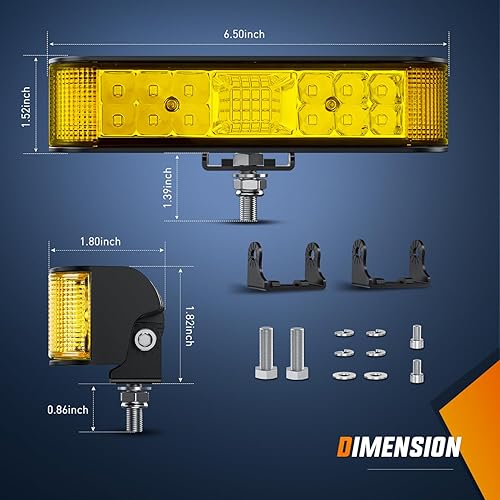 Miniatura 64 de Nilight - Combo de 2 cápsulas/barras de luz de trabajo LED de iluminación lateral, 6.5 pulgadas, 60 W, haz puntual/de inundación, antiniebla, para 2