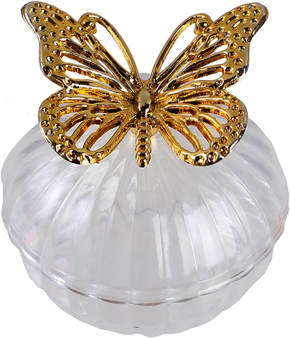 Candy Storage Bowl with Metallic Butterfly Accents for Wedding Party Decor and Gift Display Crystal Candy Storage Bowl