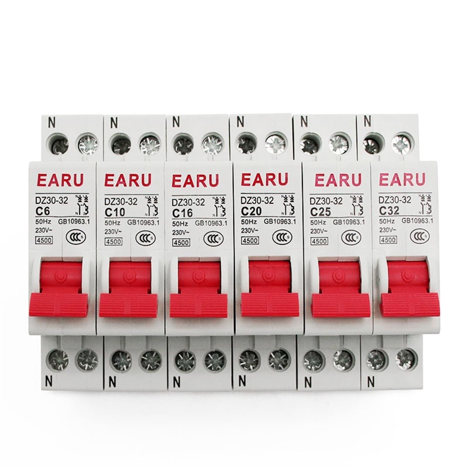 Mini disjoncteur DPN 1P+N 16A 20A 32A pour tableau de ménage et rail Din