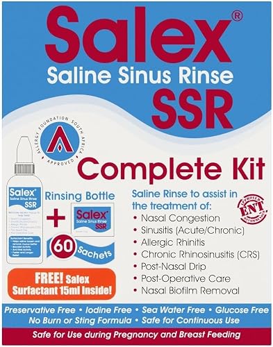 Salex SSR Saline Sinus Rinse Complete 60-Piece Kit