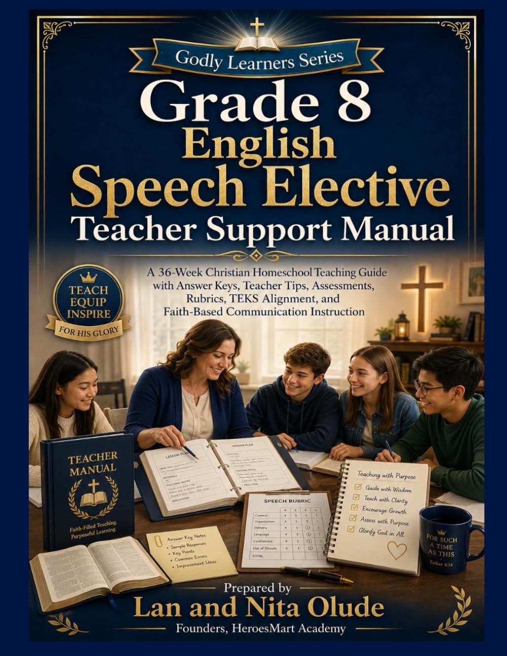 Grade 8 English Speech Elective Teacher Support Manual: A Complete 36-Week Christian Homeschool Teaching Guide with Answer Keys, Teacher Tips, ... Communication Instruction (Godly Learners)