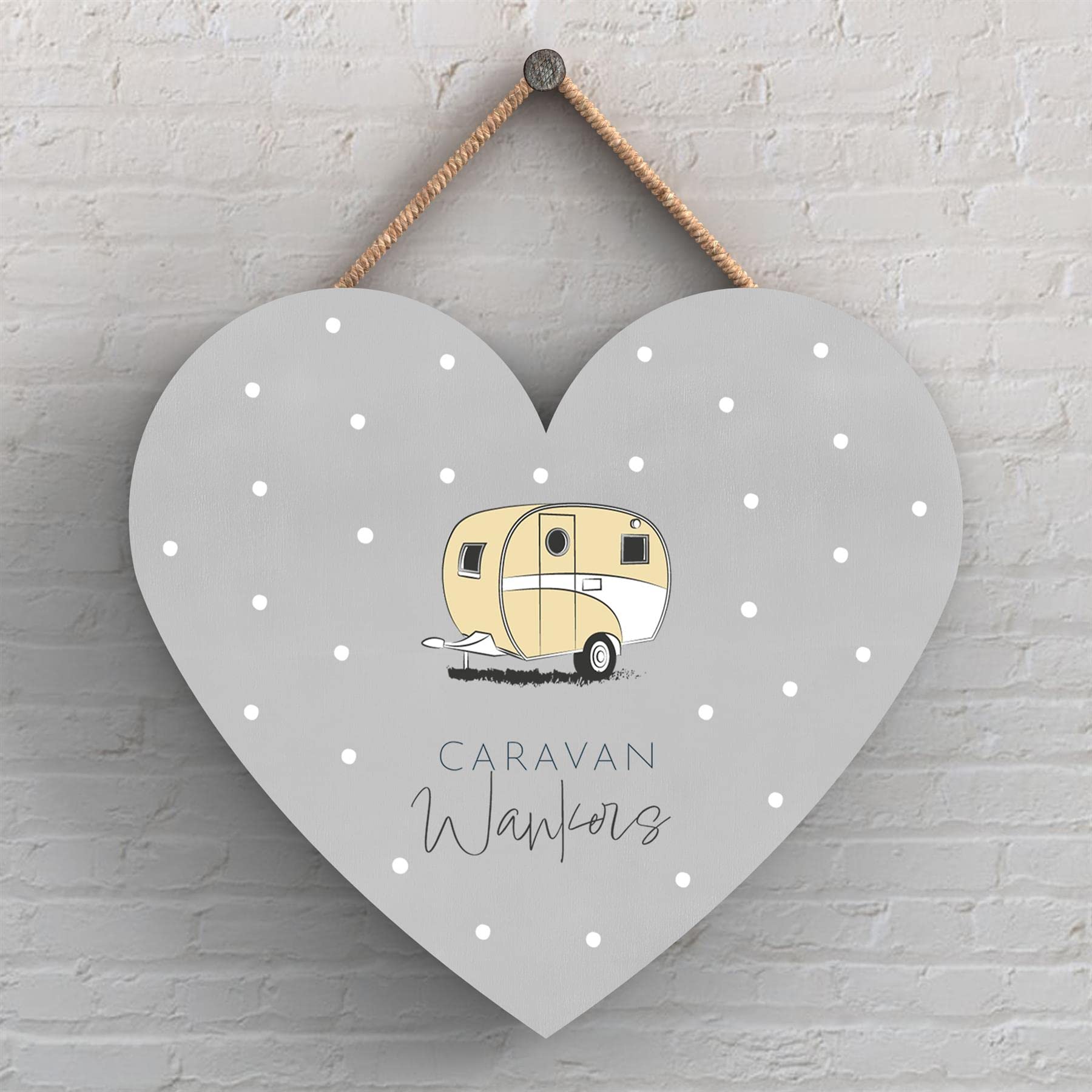 Global DesignsCaravan Wankers Heart Camper Caravan Camping Themed Hanging Plaque