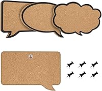 Vista 5 de Navaris Juego de tableros de anuncios de corcho, 3 tablones de corcho en bonitas formas decorativas de burbujas de habla y pensamiento con alfileres