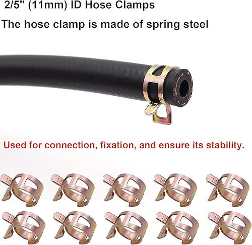 Miniatura 5 de Taiss Kit de línea de combustible ID de 14 pulgadas (0.236 in), manguera de línea de combustible de goma NBR de 6.56 pies (6.6 ft) 300PSI con 10