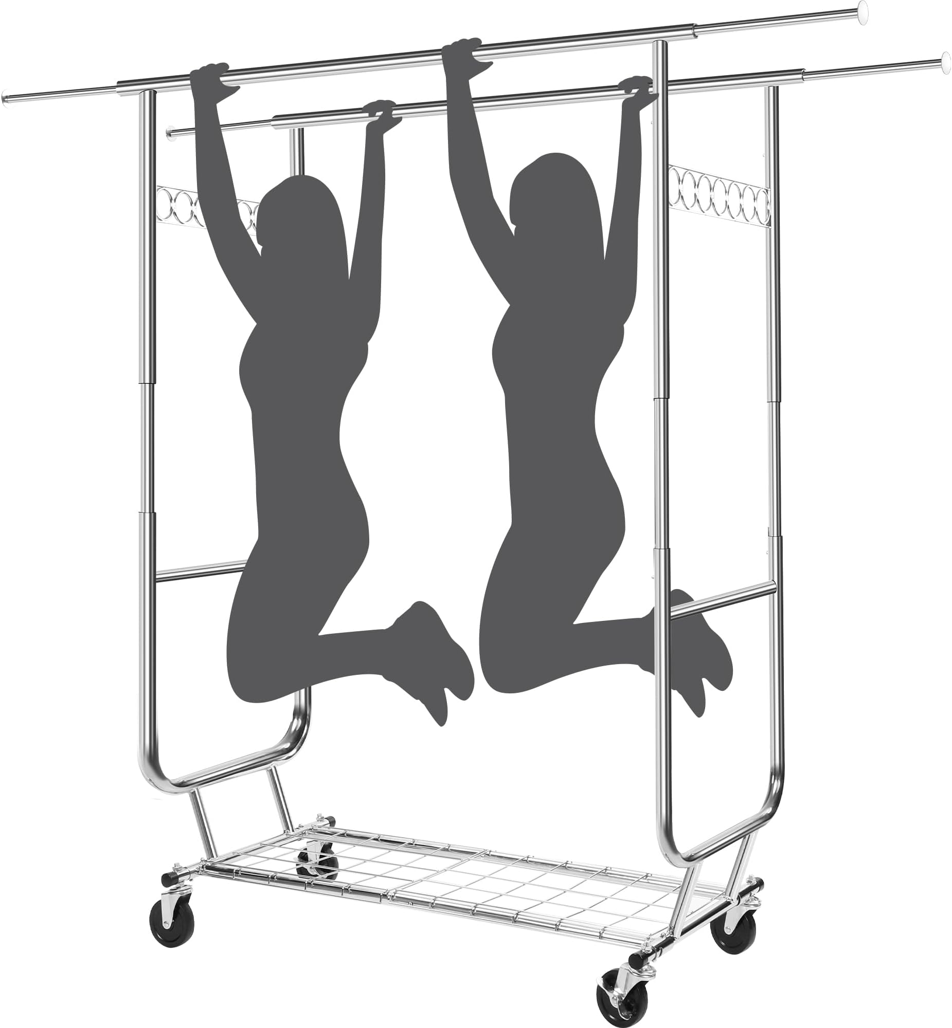 Amazon.com: LIFEFAIR Clothing Garment Rack Double, 470 lbs Capacity ...