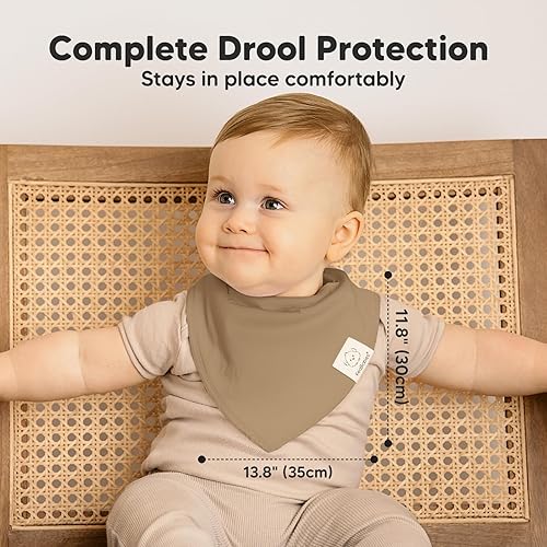 Miniatura 172 de KeaBabies 8 unidades de baberos tipo bandana orgánicos para niñas - Baberos tipo triángulo súper absorbentes para bebés que babean y están en