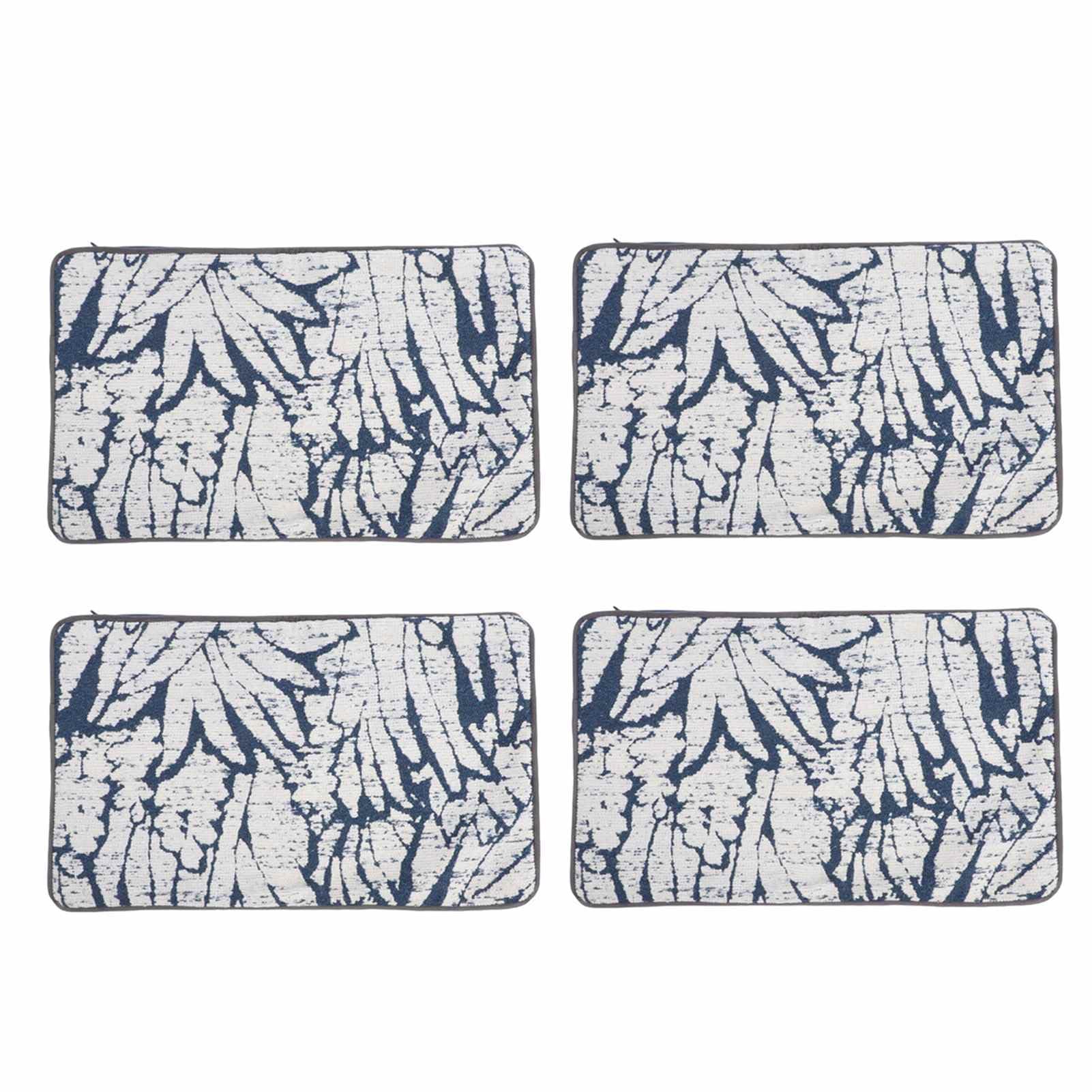 Jectse 4 Federe Decorative per Cuscini, Federe Boho per la Fattoria con Design a Nappe per Divano, Decorazioni per la Casa Sul Divano Letto del Soggiorno, Blu Bianche (50,8x30,5 cm/20x12 pollici)