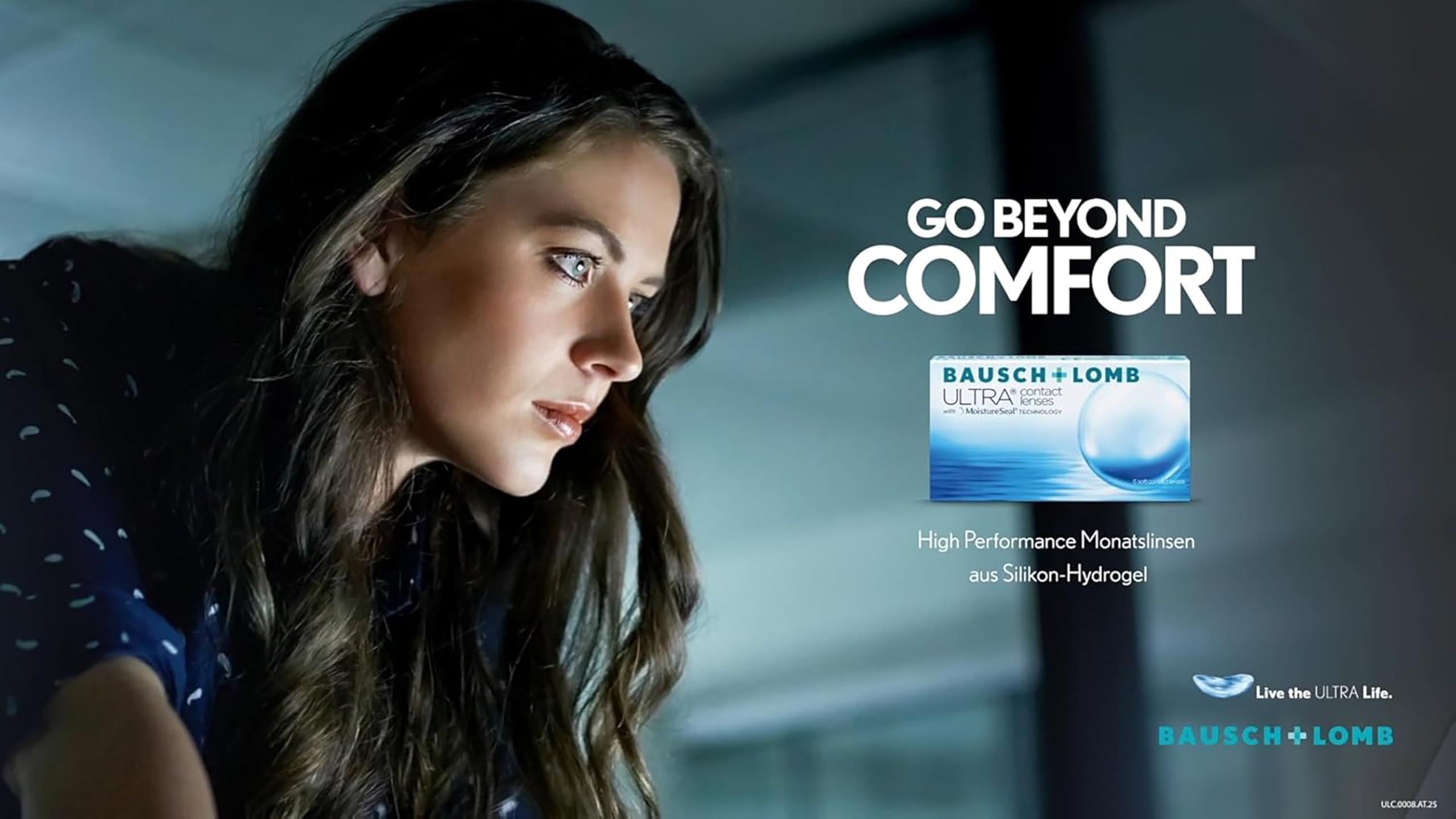 Bausch + Lomb Ultra, sphärische Premium Monatslinsen, Kontaktlinsen weich, 6 Stück BC 8.5 mm/DIA 14.2 / -2.00 Dioptrien