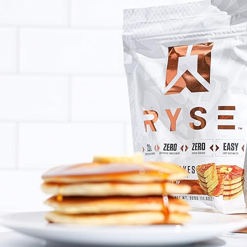 Miniatura 5 de RYSE Loaded Protein Pancake & Waffle Mix - Buttermilk - Naturally Sweetened Breakfast with 21g Protein, 3g MCTs and 2g Fiber - No Added Sugar - High