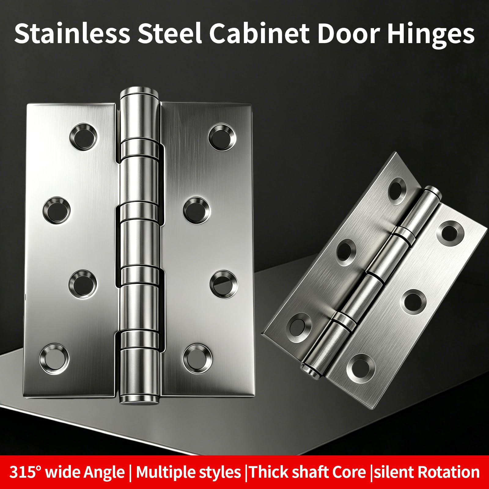 HAISHANG 4 Pièces 70x39mm Charniere Porte Placard pour Meubles avec Vis | Charnière Inox A2 V2A 304 Acier Inoxydable Paumelles Charnière Connecteurs pour Piano Meubles Armoire Porte Tiroir