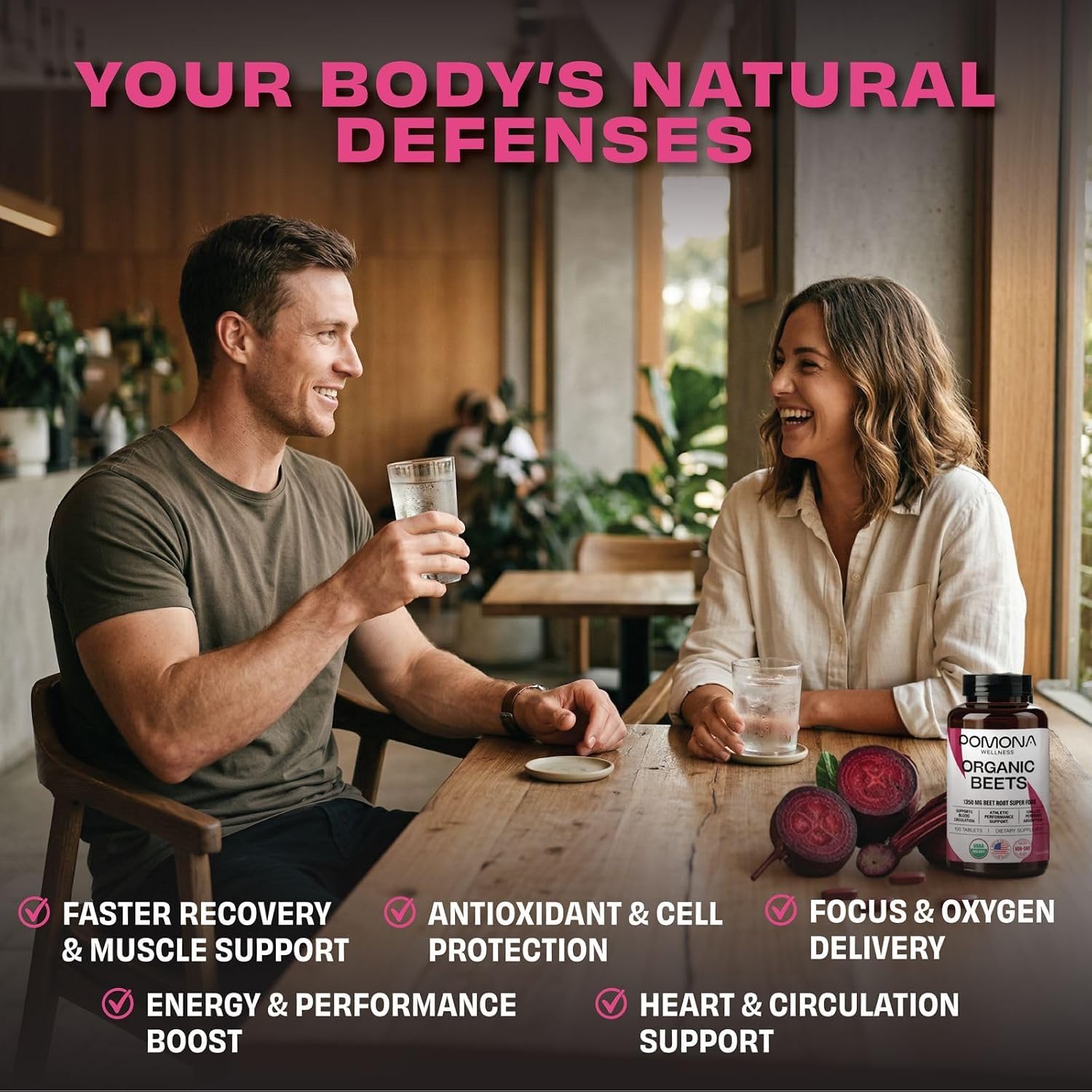 Pomona Organic Beetroot Supplement-100 Tabs, Beets for High Blood Pressure — Amazon image 3