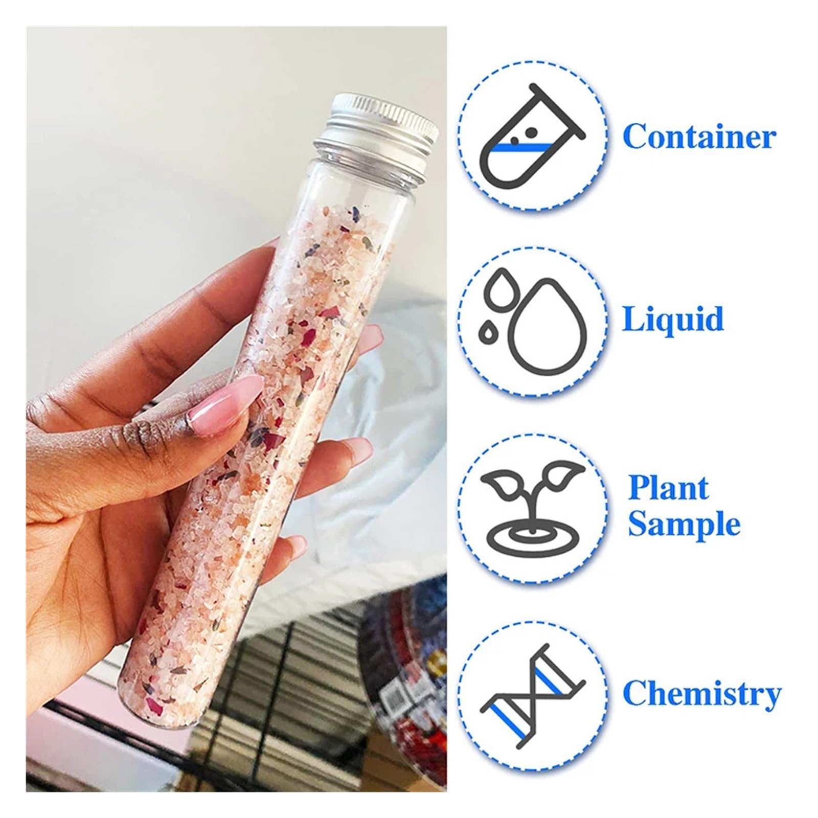 MENGKE 24 Tubos De Ensayo De Plástico De 40 Ml, Transparentes, Con Tapas De Rosca For Almacenar Dulces.