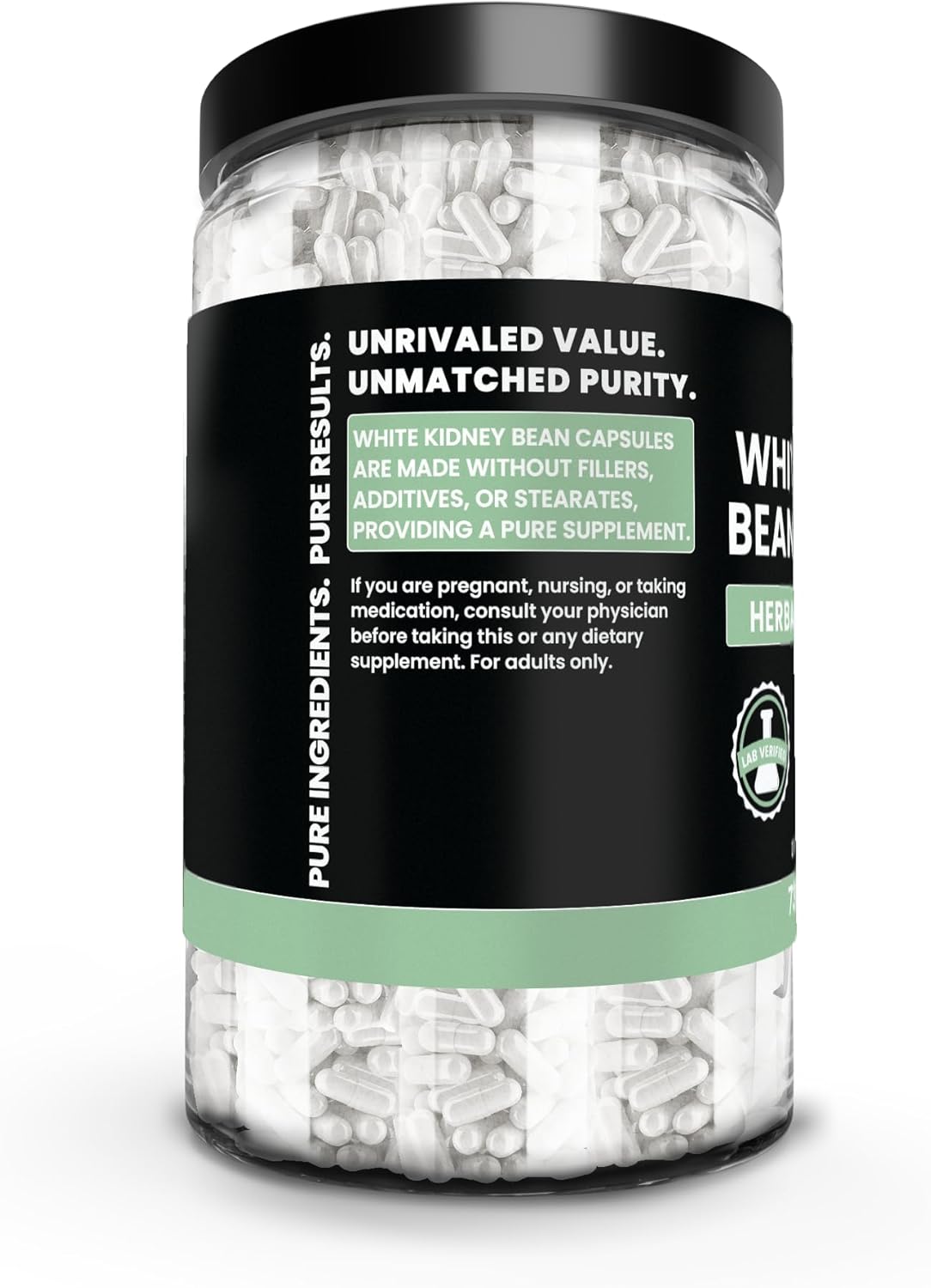 PURE ORIGINAL INGREDIENTS White Kidney Bean Extract (730 Capsules) No Magnesium Or Rice Fillers, Always Pure, Lab Verified