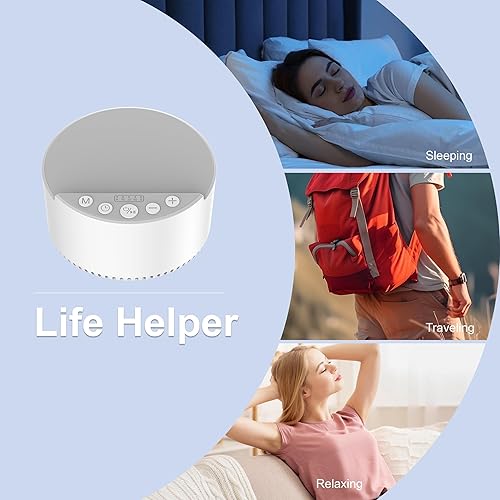 Miniatura 4 de Máquina de sonido con cargador inalámbrico y altavoz Bluetooth, máquina de ruido blanco con función de memoria, 6 sonidos relajantes, 3 modos de