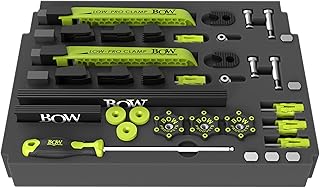 BOW Products Low Profile Clamping Kit - For Use on CNC Machines, MFT Tables, Dog Tables, T-Track Tables and Work Benches - Includes Hold Down Clamps, Fences, Interchangeable Tips and Hardware