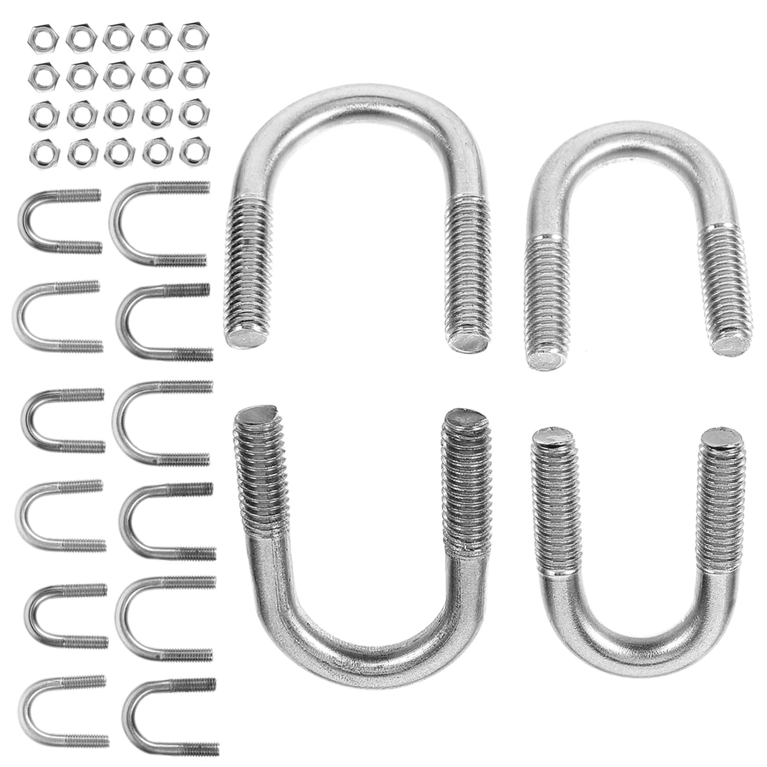 304 Stainless Steel U Bolts with Nuts, U Shaped Clamp Set