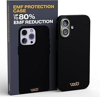 WAVEBLOCK EMF Protection Silicone iPhone Case Compatible with iPhone 17, Radiation Blocker, 5G Shield Reduction, Lightweight, USA Patented and Tested in FCC Lab, Black