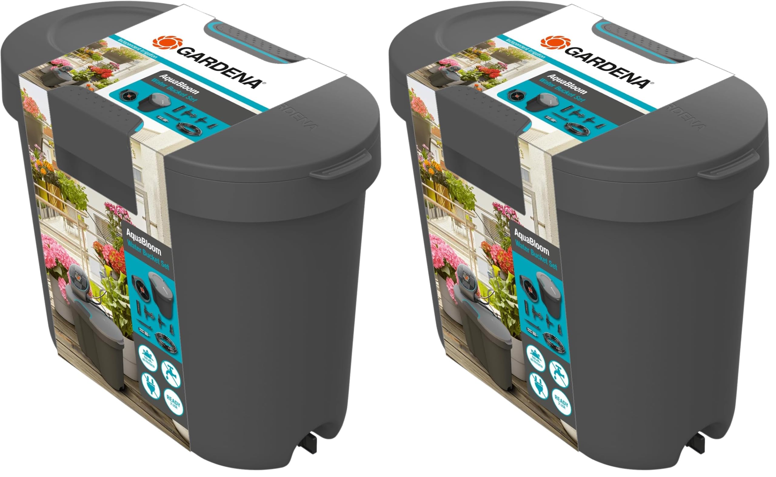 Gardena réserve d‘Eau: réserve d’Eau pour l’intérieur et l’extérieur, Extensible avec Tuyau de Distribution et Distributeur, 10,5 l (13367-20) (Lot de 2)