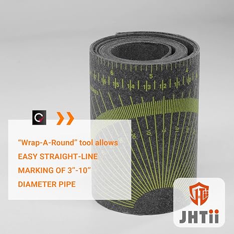 Pipe Wrap Around, Black Pipe Measuring Tool, Flex Angle Measuring and Marking Gauge