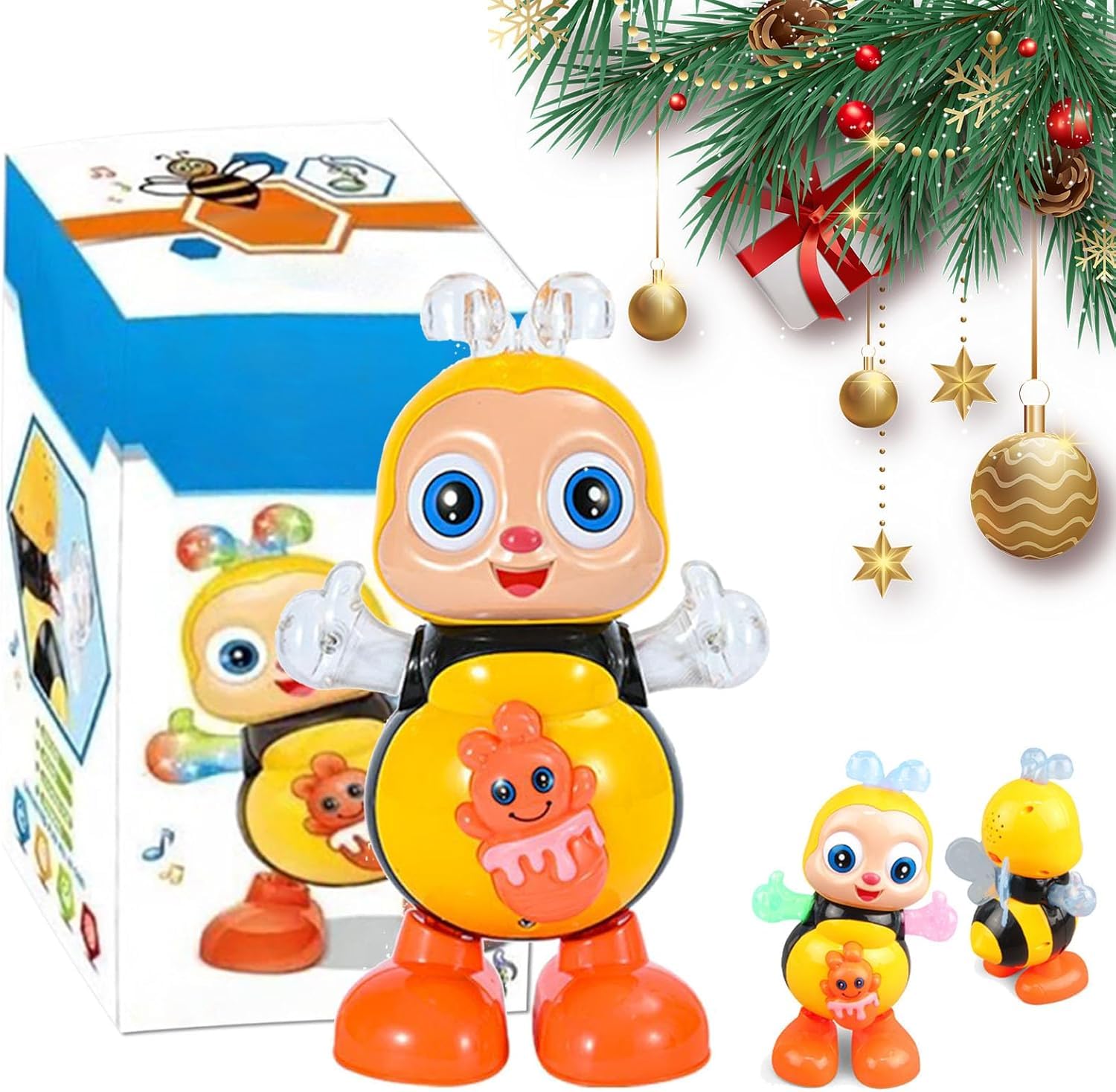 Dancing Bee Toy, Little Plim Bee toy, Fun Chiquitita Bee Toy with Music and LED Lights, Interactive Dancing Bee Toys for Babies,Sensory Toys for Preschool Learning