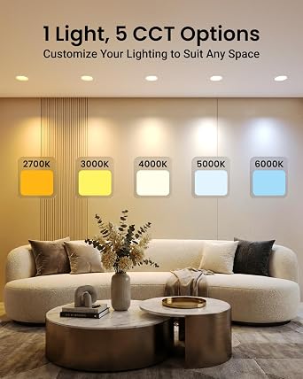 Sunco 12 Pack 6 Inch Retrofit LED Recessed Lights, 5CCT, 13W75W, Dimmable