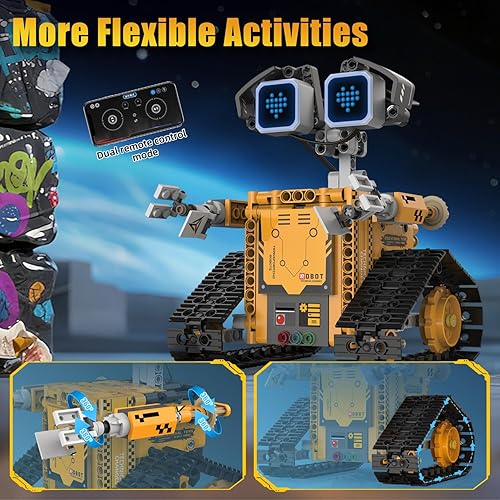 Miniatura 8 de Gohero Kit de construcción de robot, juguetes STEM 5 en 1 para niños de 8 a 10 años con control remoto y aplicación, kits técnicos de robótica con