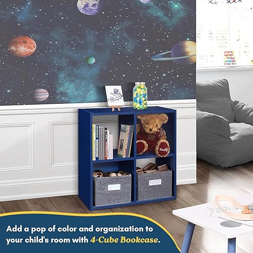 Miniatura 61 de Kings Brand Furniture - Katelyn - Estantería abierta de 4 cubos, organizador de almacenamiento de juguetes para niños (verde)