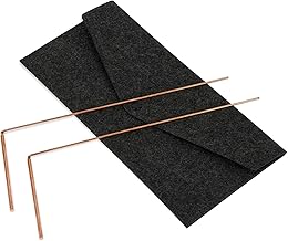 PEASUG Dowsing Rods, 2Pcs Dowsing Rods Copper Spiritual, Copper Dowsing Rods with Bag-Witching Divining Rods for Finding Water, Detect Gold, Locating Lost Items, Ghost Hunting