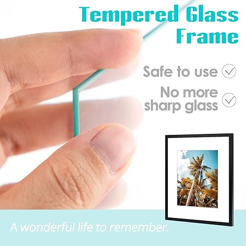 Vista 4 de Frametory, Portarretratos negro de 16 x 20 pulgadas, para fotos de 11 x 14 pulgadas con paspartú, molduras anchas (16 x 20 pulgadas, negro)