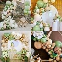62 pcs Retro sage Green Balloon Arch Kit for Birthday Decorations, Anniversary, Wedding, Baby Shower, Jungle Theme (Sage Green Arch Kit) gallery image