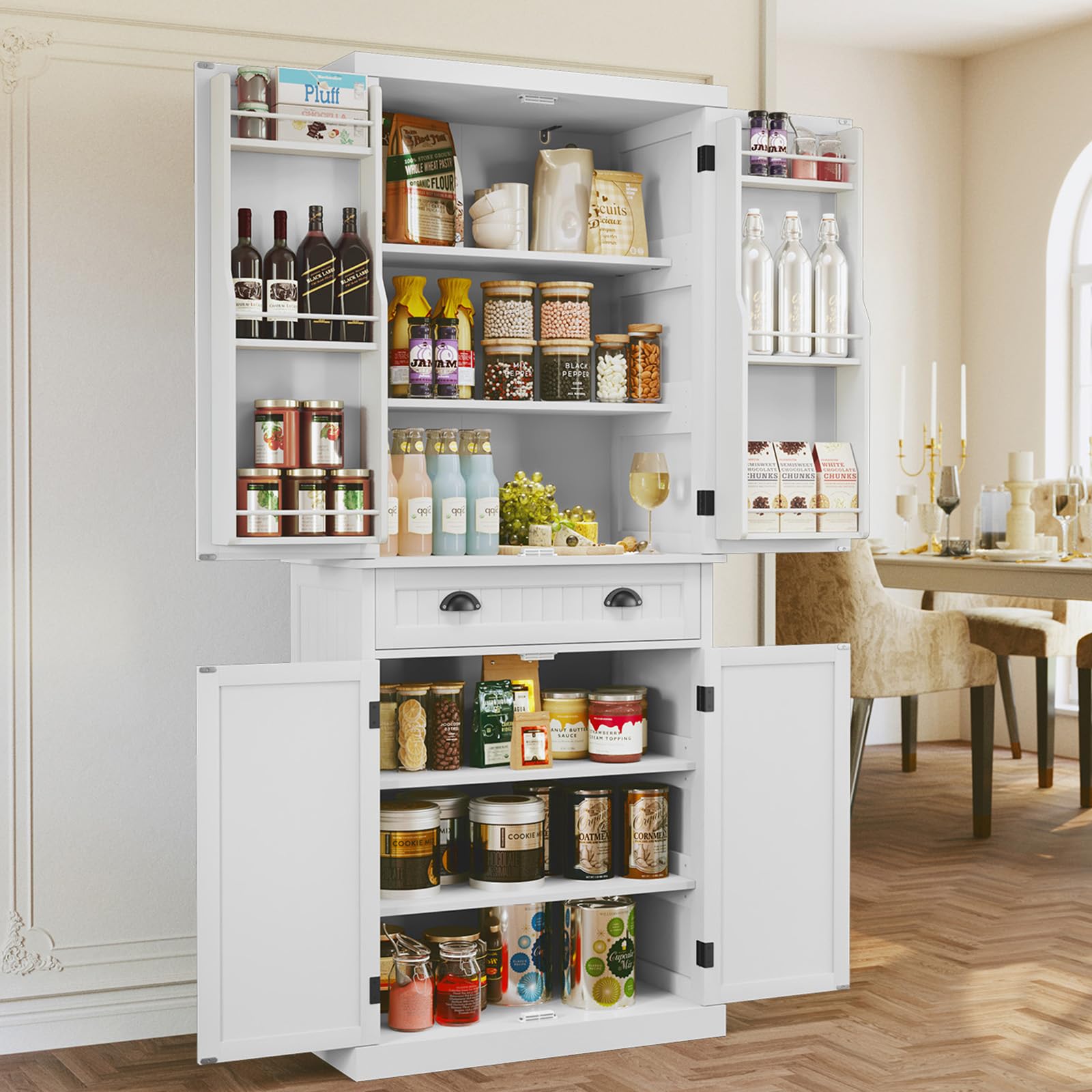 ARTPOWER 72 inch Pantry Storage Cabinet with Door Shelves