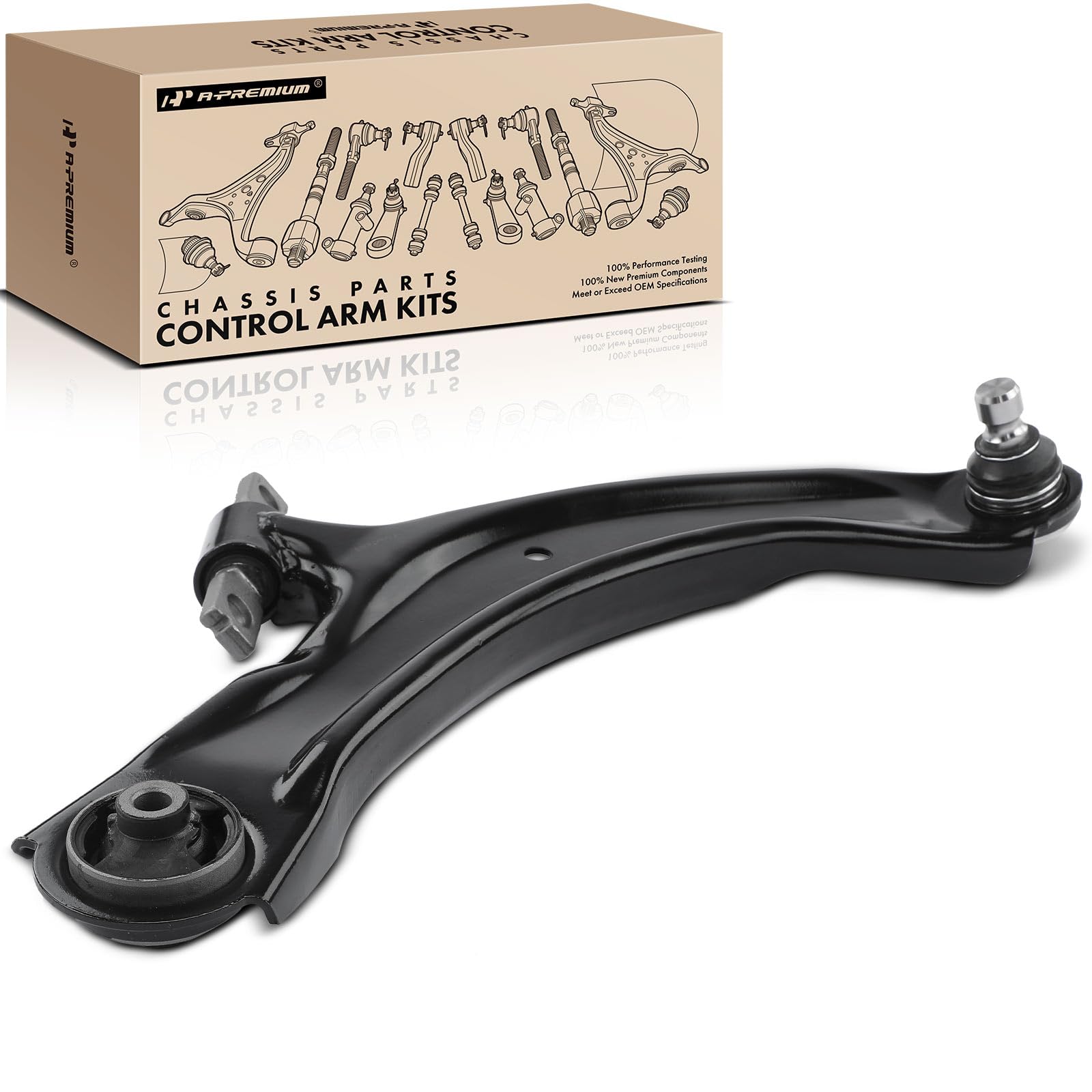 A-Premium Front Right Lower Control Arm, with Ball Joint & Bushing, Compatible with Nissan Rogue 2008-2013, Rogue Select 2014-2015