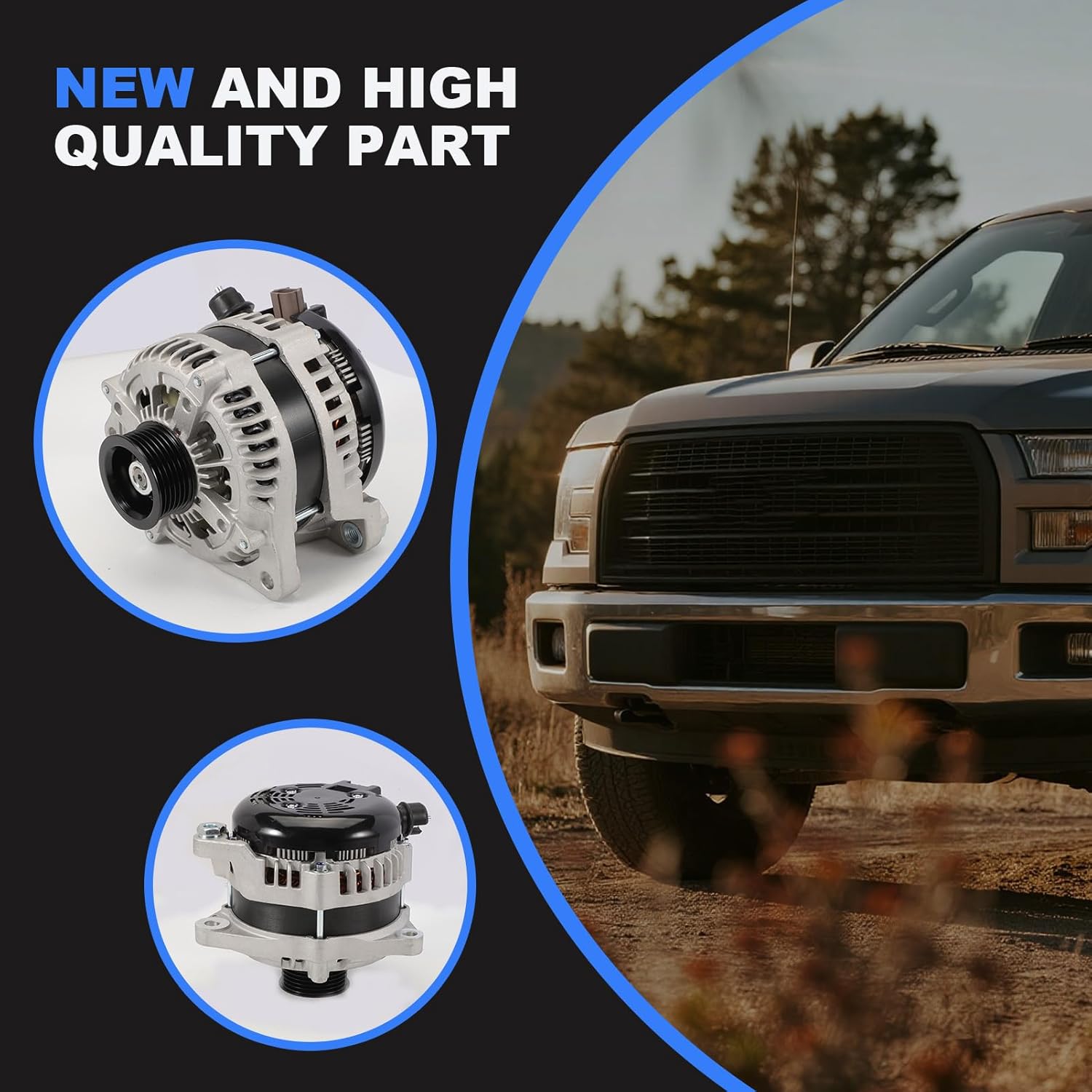 Alternator Compatible with F-150 F150 2011-2017, 3.5L 3.7L High Output Automotive Replacement Alternators 12V 220A 6-Groove Pulley Clockwise, Replace 1042110070, FL3T10300DA