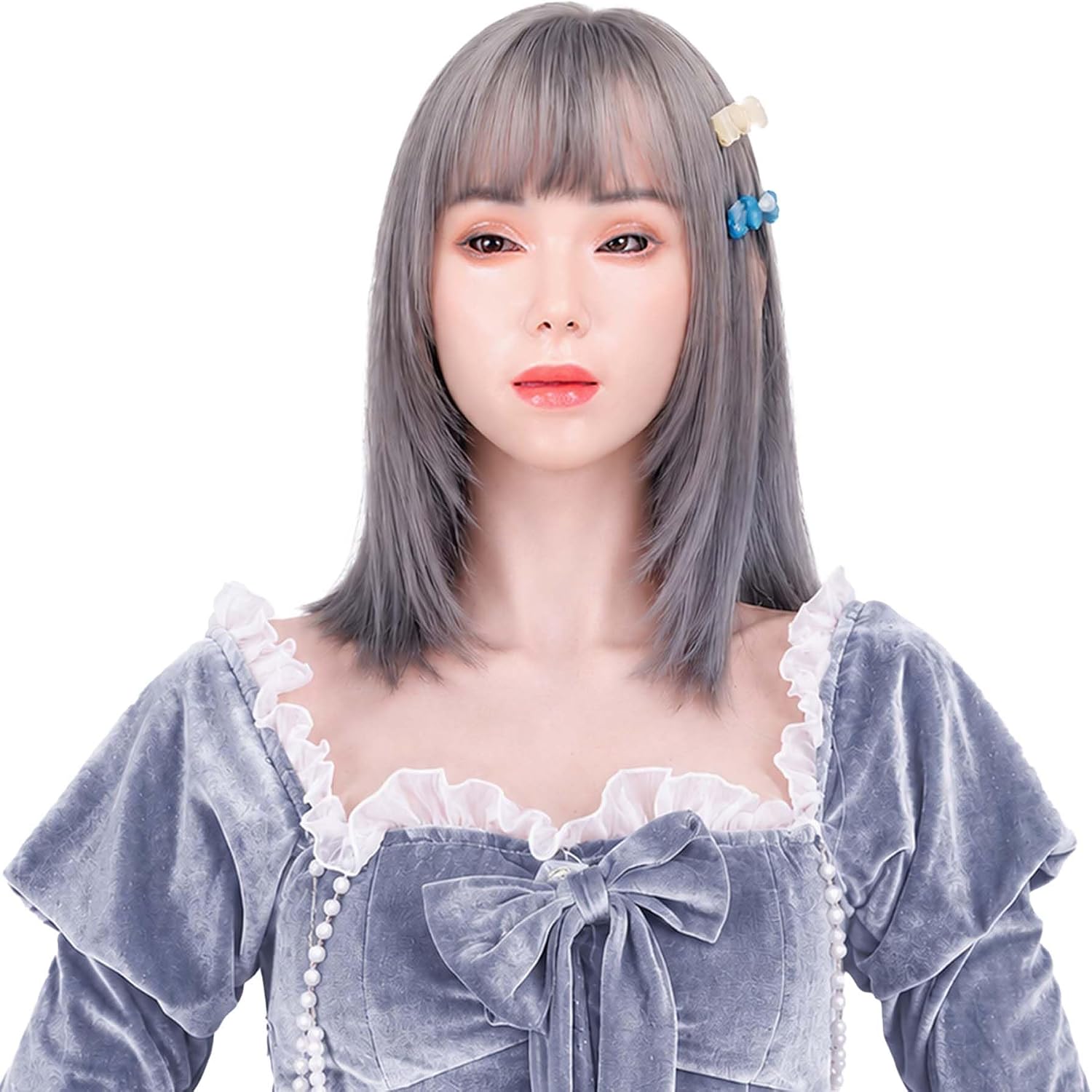 Female Silicone Mask Realistic Hand-made Silicone Head Mask Halloween Beauty Face for Crossdresser Cosplay