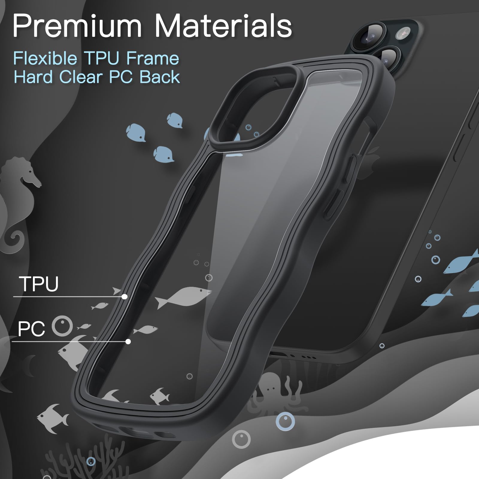 ⭐️iPhone 15 Plus ケース 波状フレーム うねうね　ストラップ付き 楽天市場】iPhone15 15 Plus 15 Pro Max ケース クリア ケース スマホ