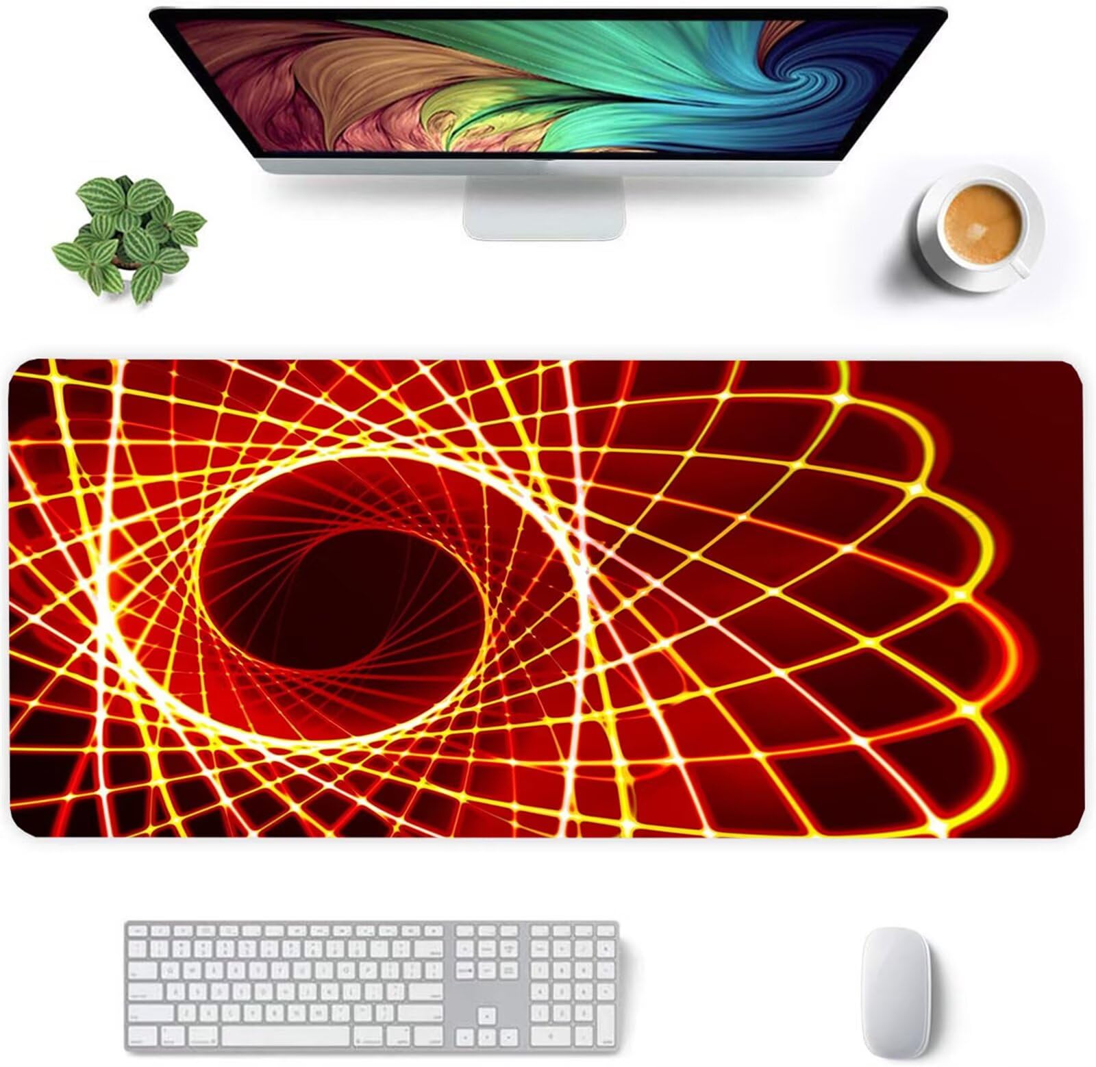 Alfombrilla Ratón XXL 1200x600x3mm Mouse Pad Grande Gaming,Alfombrilla Antideslizante,Tapete Escritorio con Bordes Cosidos,Alfombrilla Ratón para Jugadores, PC, Oficina, Red Grid