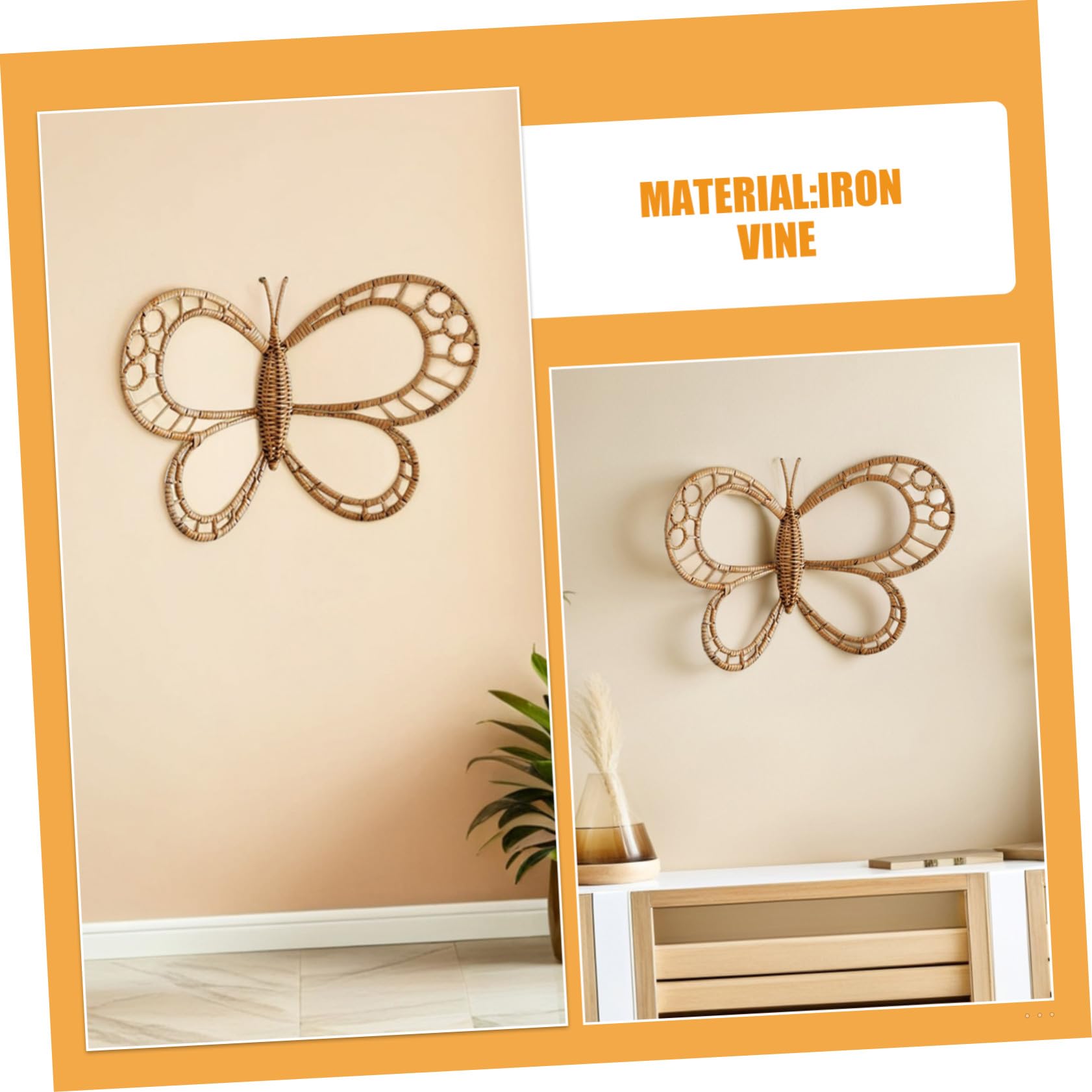 RORPOIR Decoración De Pared Con Forma De Decoración De Pared De Animales Grandes De Mimbre