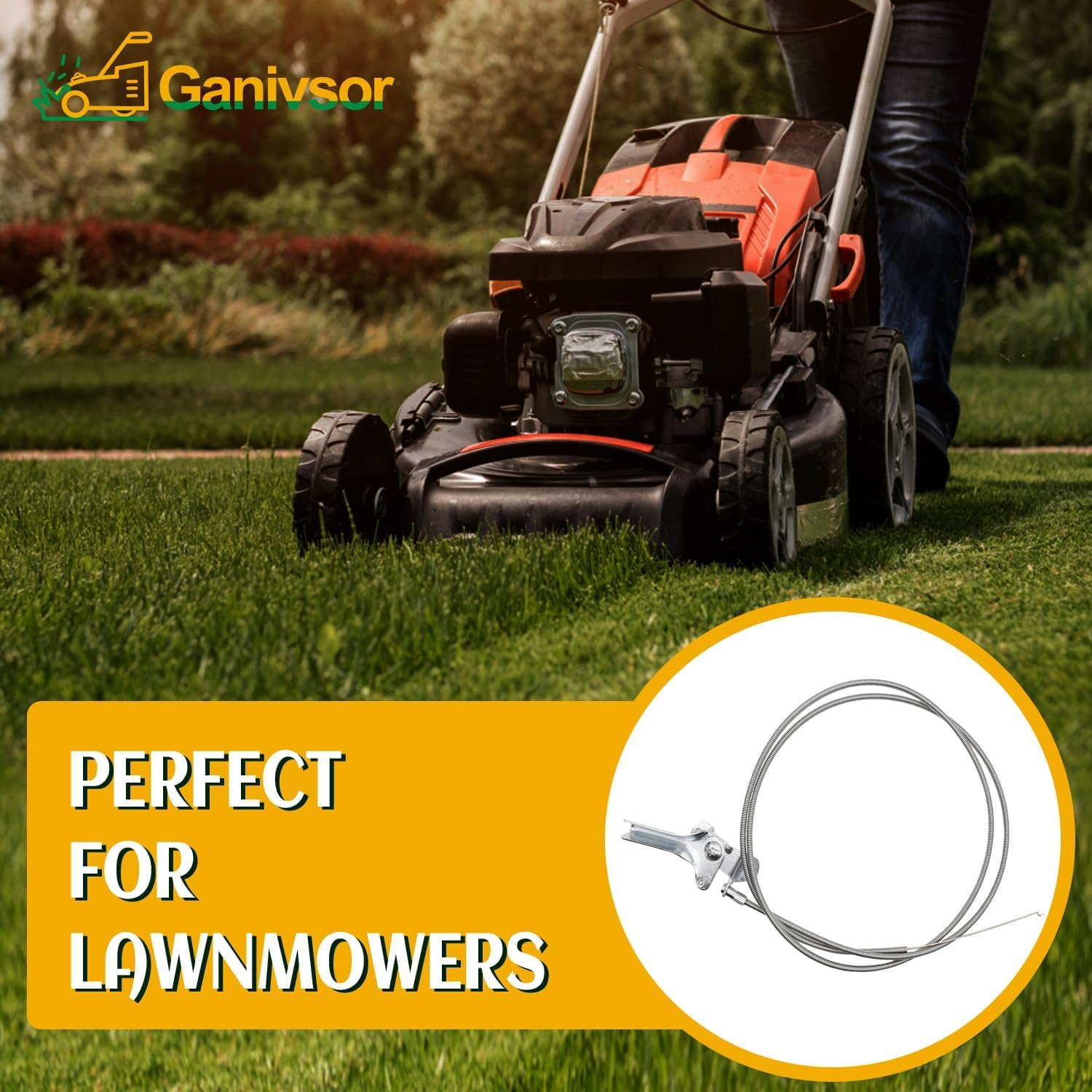Ganivsor GW-9015 Throttle Cable for Troy-Bilt Horse Tiller, Replaces GW-9015 GW-9240 6HP Tecumseh Engine, Durable Easy-Install Throttle Lever Cable for Cultivator, Restores Smooth Speed Control
