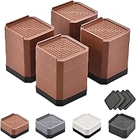 Vista 21 de Elevador de Cama Elevador de Muebles Rectangular Ajustable de Alta Resistencia Bloque de Levantamiento hasta 3 pulgadas y 4.3 pulgadas para Patas